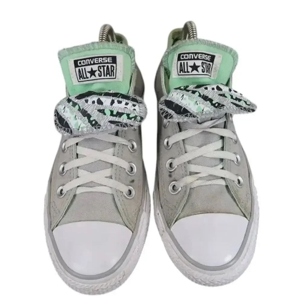 Converse Shoes Womens 8 Sneakers Chuck Taylor All Star Double Tongue Canvas Grey